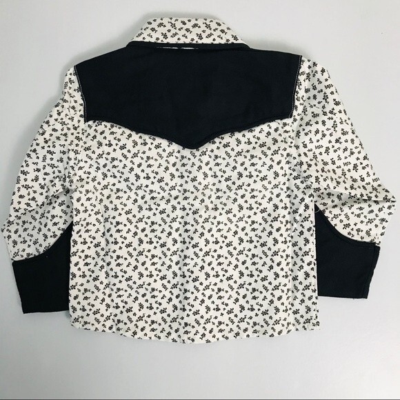 Sherry Cervi by Resistol Black and White Western Snap Button Down Shirt 6 Months - Picture 3 of 3